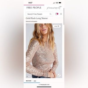 Free People Gold Rush Long Sleeve Top